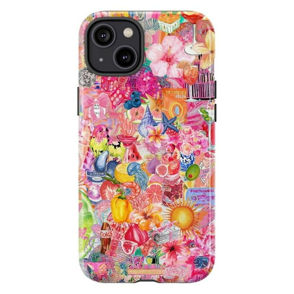 Tropical Summer Collage Phone Case, Beach Vacation iPhone Cover, Unique Artistic Protective Case for iPhone 17 16 15 14 13 12 11 Pro Max Plus Mini