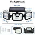 thumbnail image 7 of WERCHTAY 2-Pack Solar Outdoor Lights, 2000LM 74LED 3-Head Motion-Sensor Security Flood Light, IP65 Waterproof, 3 Lighting Modes for Yard, Garage & Patio, 7 of 7