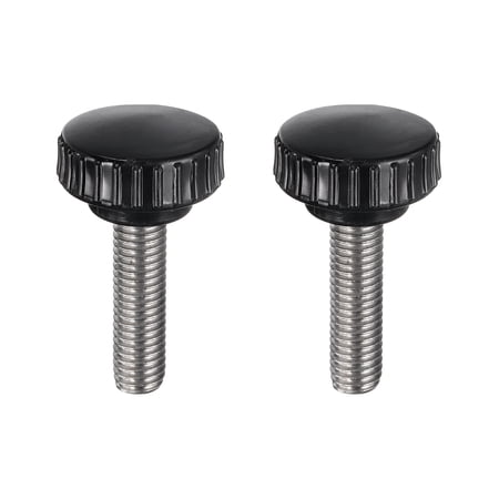 Uxcell 2pcs Knurled Clamping Knobs M10 x 35mm 304 Stainless Steel Thread 30mm Head