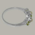 thumbnail image 4 of LBG British Made 925 Solid Silver Natural Peridot & Cultured Pearl Womens Eternity Ring - 33 size options - Size 5, 4 of 7