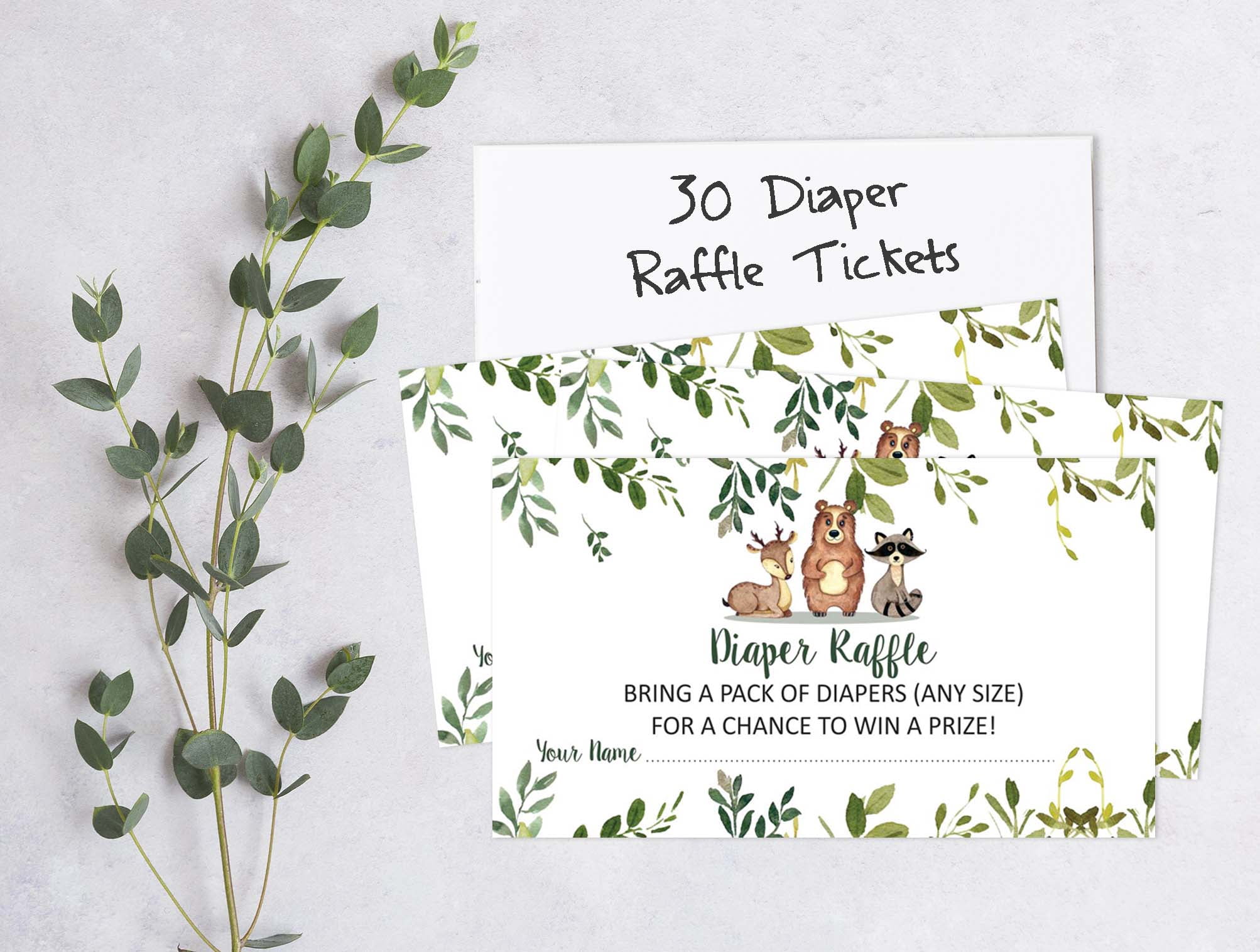 Inkdotpot Set Of 30Jungle Animals Baby Shower Invitations-Diaper Raffle Tickets And Baby Shower Book Request Cards Gender Neutral Invites Its A Boy Its A Girl