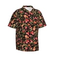 thumbnail image 2 of Balery Rose Flowers Print Men's Hawaiian Shirts Short Sleeve Beach Shirt Relaxed Fit Vacation Button Down Shirts-Medium, 2 of 9