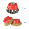 thumbnail image 2 of 2 Pcs Brosse de Roue en Fil d'Acier 75mm 3 Pouces, Brosse de Roue pour Tasse à Écraser Fine, Brosse Rotative en Fil d'Acier pour Meuleuse d'Angle, 2 of 7