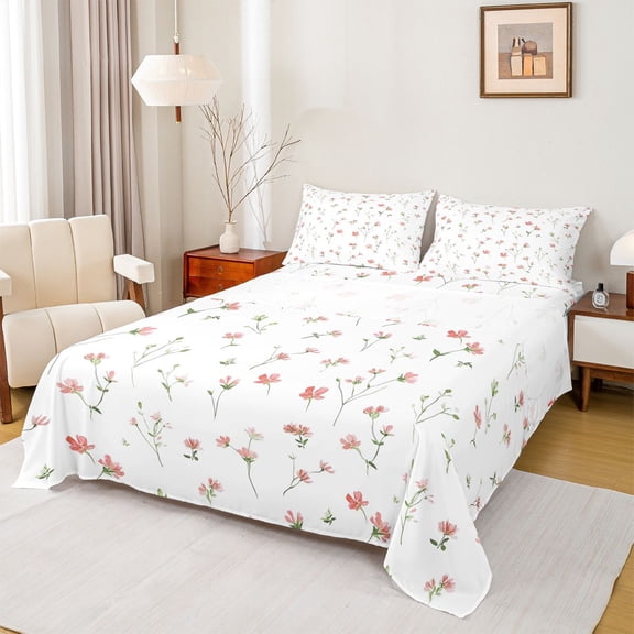 Castle Fairy Female Men Flower Leaves Twin Sheet Sets,Vintage Aesthetic Bedding
