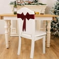thumbnail image 3 of Stretchy Christmas Bow Chair Cover Decor, Elastic Band Tie-On Decoration for Dining Chair Back Holiday Party Decor(Wine), 3 of 6