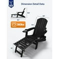thumbnail image 2 of WINSOON Set of 2 Folding Adirondack Chair with Adjustable Backrest and Retractable Ottoman-Black, 2 of 8
