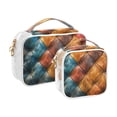 thumbnail image 2 of Clear Makeup Bags with Handle Large Opening 2 Pack Set Toiletry Bag Quart Size Bag, for Women Man Traveling Travel Essentials, Toiletries and Other. Colorful Leather Pattern, 2 of 5