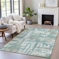 thumbnail image 3 of HomeRoots 629180 5 x 8 ft. Teal, Blue & Ivory Abstract Washable Transitional Indoor & Outdoor Rectangle Area Rug, 3 of 9