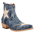 thumbnail image 2 of Dan Post Boots Womens Stardust Denim Overlay Zippered Snip Toe Cowboy  Ankl, 2 of 5