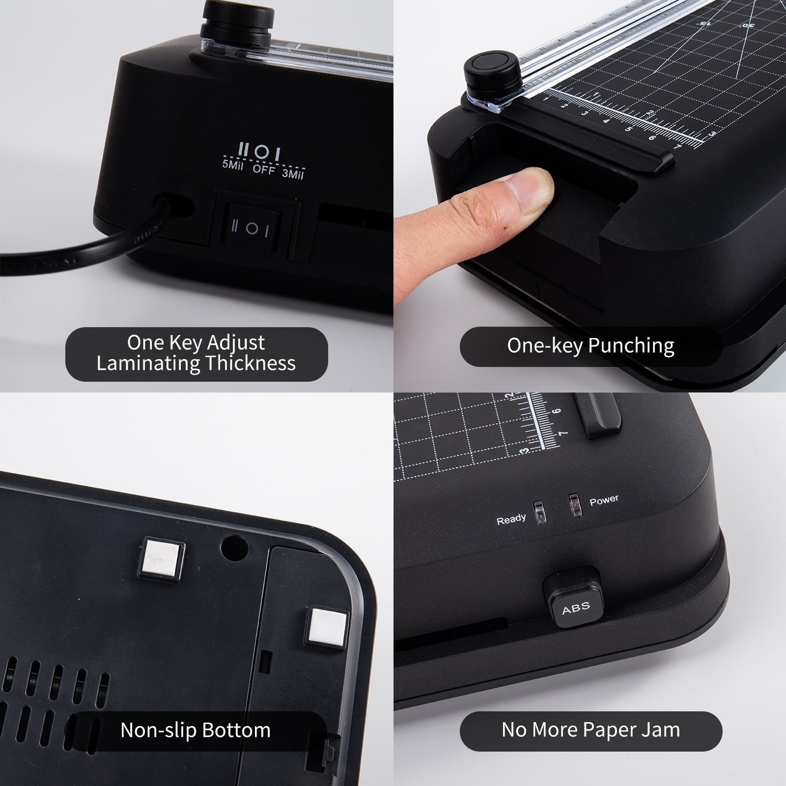 A4 Laminator Machine Thermal Laminator Desktop with Laminating Punching Paper Cutting Function Automatic Laminator Paper Trimmer ,Easy to Use