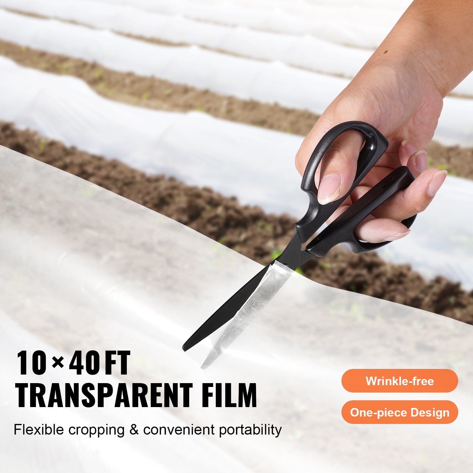 KFFKFF Greenhouse Plastic Sheeting Clear Polyethylene Film 10 x 40 ft 6Mil