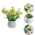 thumbnail image 6 of Easter Spotted Egg Mini Potted Artificial Plants, Faux Greenery with Easter Egg Accent, Spring Easter Tabletop Mini Bonsai, Festive Home Living Room Desktop Decor Ornament, 6 of 6