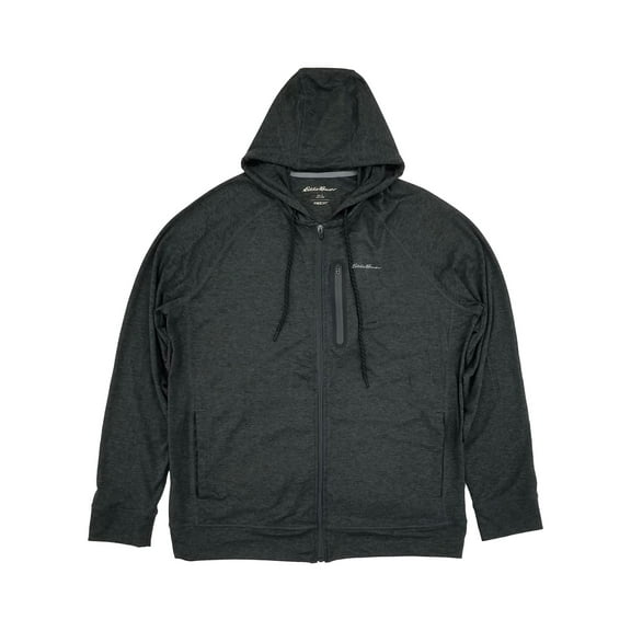 Eddie Bauer Mens Black Resolution Tech Full Zip Hoodie Sweatshirt Large