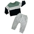 thumbnail image 4 of Toddler Baby Boy Clothes Long Sleeve Sweatshirt Pullover Joggers Pants Fall Winter Outfit Set 6-12 Months 12-24 Months 2T 3T 4T 5T 6T 7T 8T 9T Children(Green,0-6 Mouths ), 4 of 4