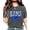 Pepper Shirt, variant on Rams Blue Floral Bow Shirt for Women & Teens Trendy Team Spirit Sports Fan Graphic Tee Pepper Shirt Adult Medium