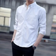thumbnail image 1 of Camisa vaquera de corte ajustado y manga larga de verano para hombre, estilo coreano, de moda, que suaviza tu silueta, camisa informal de negocios a la moda, 1 of 4