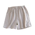 thumbnail image 4 of Blmnix Cotton Pajamas Women Pjs Sets Sleep Shorts Pajama Shorts Sleepwear Straight-Leg Crew Neck Sleeveless Brown Cropped Womens Pajama Pants,XL, 4 of 5