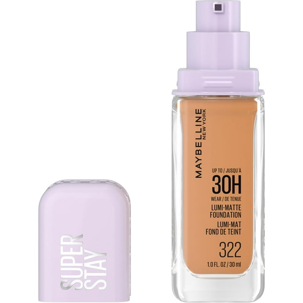 Base Maybelline Super Stay Lumi-Matte 322 — 30 horas de duración