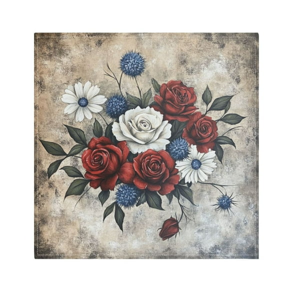 WOBOGO Roses in A Vase Cloth Napkins 1 Piece Soft Elegant Touch Durable Absorbent Quick Drying for Elegant Dining