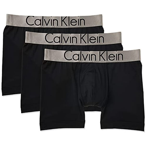 Calvin Klein Men's Underwear Men's Steel Micro Boxer Briefs, Black, Medium  