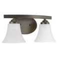 thumbnail image 2 of P2009-20W Adorn Etched Glass Traditional Bath Vanity Light, 13.25 in x 6.25 in x 6.625 in, 2-Light, Antique Bronze, 2 of 5
