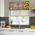 thumbnail image 5 of 2 Pack Valances for Windows, Spring Sunflowers Window Valances for Living Room/Bedroom/Bathroom, Country Farmhouse Brown Wooden Plank Light Filtering Kitchen Curtain Valance 54"W x18" L, 5 of 9