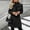 Black women collared long sleeve coat a1, variant on Tusihei Women's Collared Long Sleeve Lapel Coat Single Breasted Casual Winter Outerwear Basic Overcoat Layer for Women Daily Wear, Wine L