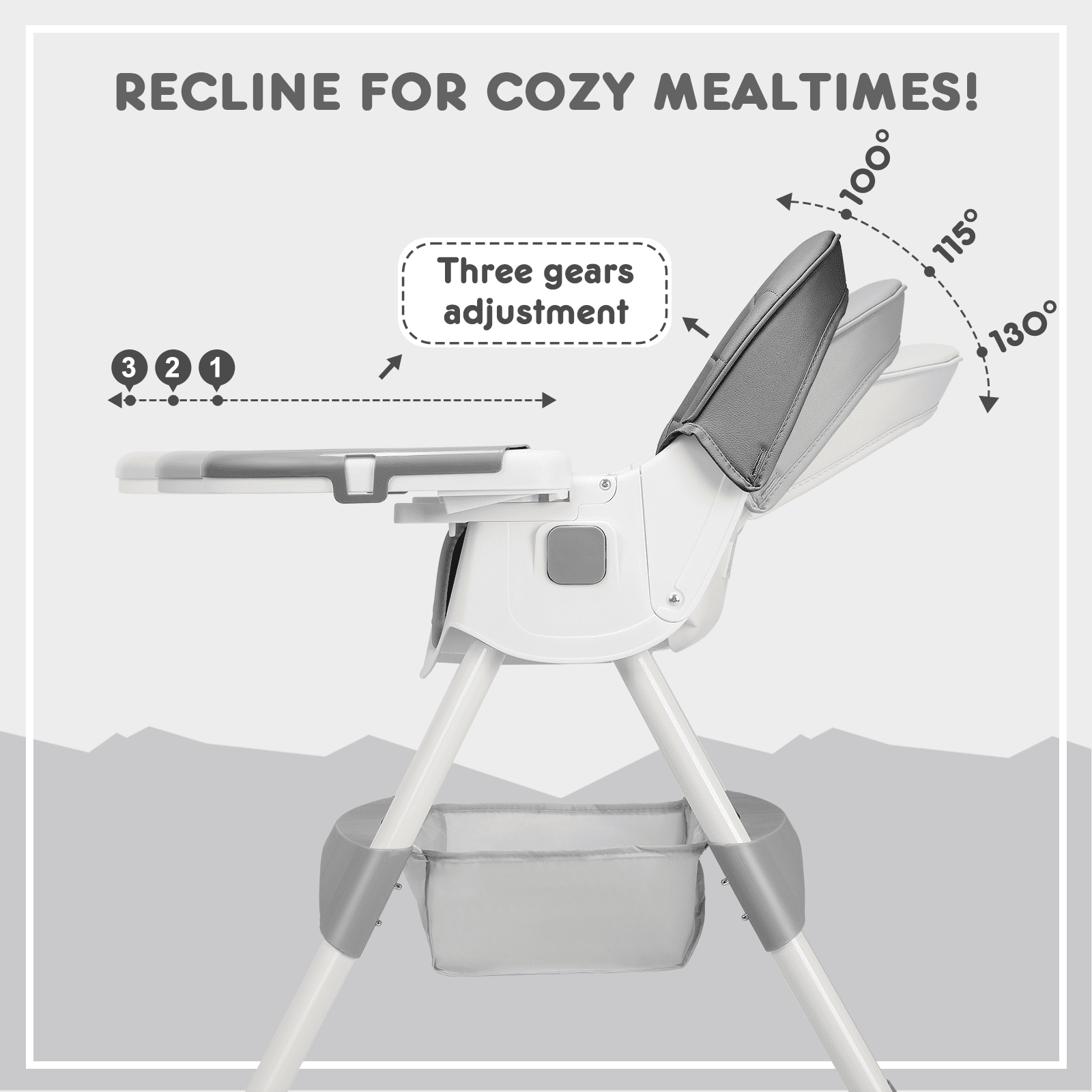 HARPPA 5-in-1 Convertible High Chair for Babies and Toddlers, Gray
