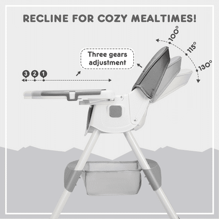 HARPPA 4-in-1 Convertible High Chair for Babies and Toddlers, Gray