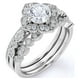 thumbnail image 4 of JeenMata Juego de Trío de Anillos de Boda Exclusivos de Moissanita Real de 1,75 Quilates con Anillo de Compromiso y 2 Alianzas de Boda en Oro de 18 K sobre Plata, 4 of 6