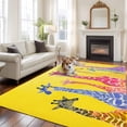thumbnail image 3 of Colorful Giraffe Large Area Rugs for Bedroom Living Room, Soft Non Slip Carpet Bedside Rug, Watercolor Cute Cartoon Yellow Rectangular Floor Cover Kitchen Accent Rug 5'x8' for Dining Room/Office, 3 of 9