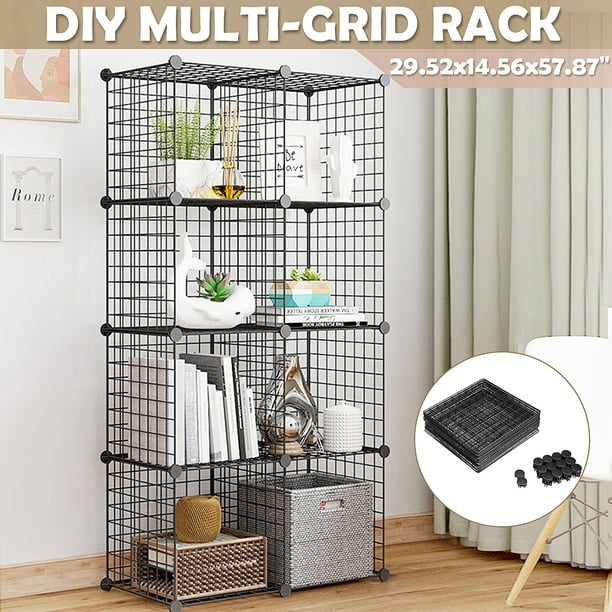 Augienb 4 6 8 12 Cube Metal Wire Cube Storage Organizer Cubes Diy Storage Shelves Closet Grids Wire Cubes Stackable Storage Bins Modular Bookshelf Bookcase For Home Office Walmart Com Walmart Com