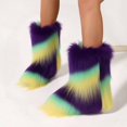 thumbnail image 2 of FUZHIQ Furry Faux Fur Boots Women's Winter Shoes Woman Fluffy Warm Snow Boots Mid-Calf Comfortable Outdoor Flat, 2 of 6