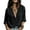 Black, variant on HAIJIE Women Split Notch Neck Half Placket Three Quarter Sleeve Loose Fit Blouse Solid Tone Crinkled Weave Warm Season Casual Everyday Layering Top Assorted Tone Garment Option (Beige,M)