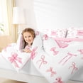 thumbnail image 3 of Castle Fairy Pink Bow Letter E Twin Comforter Sets 3-Piece for Girls,Dreamy Princess Bedding Set,Pink Reversible, 3 of 6