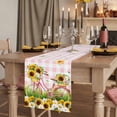 thumbnail image 2 of Table Runners 48 Inches Long Dress Scarves, Spring Farmhouse Kitchen/Dining Table Runner, Short Coffee Tablerunners, Bicycles Blossom Botanical Sunflowers Pink Plaid 13x48 Inch, 2 of 9