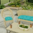 thumbnail image 2 of Jordan Manufacturing 18" x 18" Sketch Opal Teal Crosshatch Square Tufted Contoured Outdoor Wicker Seat Cushion (2 Pack), 2 of 11