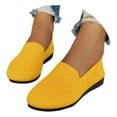 thumbnail image 4 of eczipvz Womens Shoes Flats Shoes Female Comfort Walking Flat Loafer Slip on Leather Loafer Comfort Flat Shoes Outdoor Driving Shoes Fashion Shoes (Yellow,6.5), 4 of 7