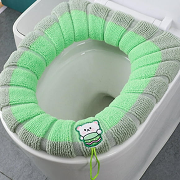 Sokhgu Clearance Toilet Seat Cover,Bathroom Soft Thicker Warmer Fixed Stretchable Washable Fiber Cloth Toilet Seat Covers Pads