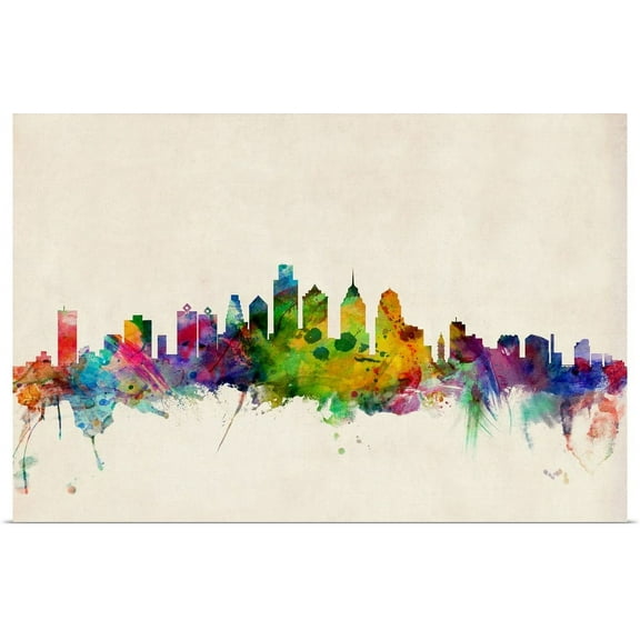 Great BIG Canvas | "Philadelphia Skyline" Art Print - 24x16