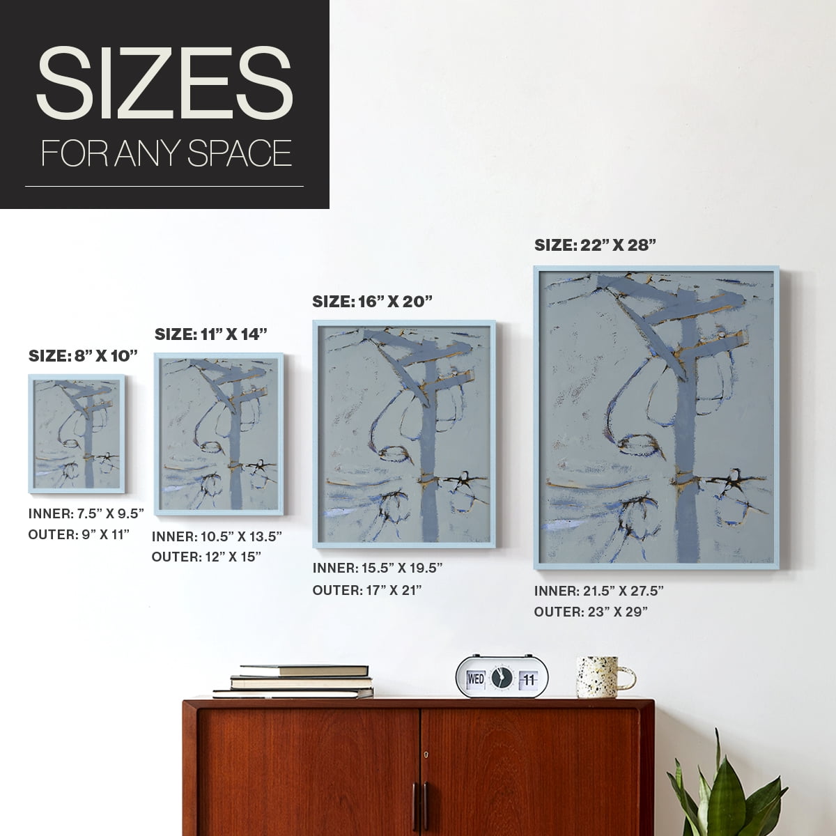 Wires VI Framed Print - Solid Wood in Single Picture Frame Solid Wood 2 Framed Print