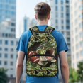 thumbnail image 3 of KUIFORTI Fish Camo Kids School Backpack Durable Large Capacity Boys Bookbag with Multiple Storage Pockets Side Pockets Suitable for Elementary Primary Middle Daily Use, 3 of 7