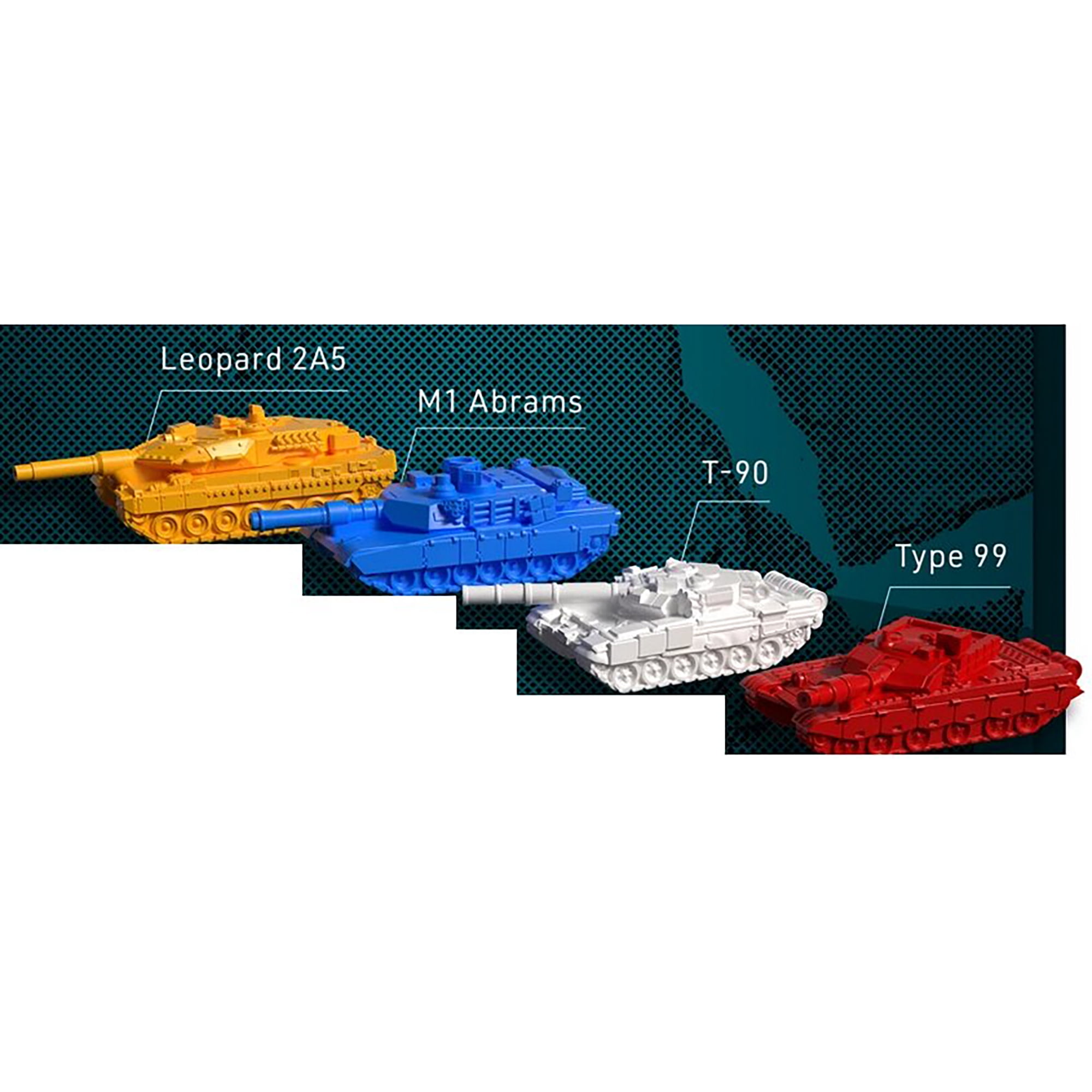 World Order: Player Tanks - 4 Large Battle Models, 3D Printed Plastic Components, Board Game Accessory, Collectible Decorative Pieces, Tabletop Add-On