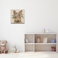 thumbnail image 2 of AXXPosters Bunny Canvas Wall Art Cute Animal Wearing a Flower Crown Picture Prints Retro Easter Rabbit Paintings Nursery Baby Room Wall Decor Frame(12.00" x 12.00"), 2 of 6