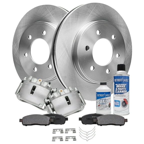 Detroit Axle - 4WD Front Brake Kit for 05-08 Ford F-150, 06-08 Lincoln Mark LT, Disc Brake Rotors Ceramic Brake Pads Brake Calipers 2005 2006 2007 2008 Replacement