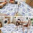 thumbnail image 6 of Summer Ocean Conch Washable Area Rugs 2.7'x5', Watercolor Flowers Nautilus Low Pile Throw Living Room Rug Non-Slip Sturdy Edge Binding Carpet for Indoor Entryway Bedside Kitchen, 6 of 9