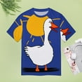 thumbnail image 4 of Sunny Duck Cartoon Womens Tops Women's Fashion Casual Short Sleeve Flower Print Round Neck Pullover Top Blouse, 4 of 6