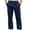 Navy, variant on Mens Cargo Pants Solid Color Casual Multiple Zipper Button Pockets Outdoor Straight Type Fitness Trousers Green