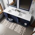 thumbnail image 4 of 84 In. W X 22 D Navy Blue Bath Vanity - White Quartz Top & 34 Mirrors Soft Close Ample Storage With 2 Cabinets And 14 Drawers Scratch Stain Finish Double Countertop For Doors, 4 of 7