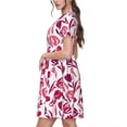 thumbnail image 2 of Naloa Tulips Flowers Print Womens Summer A-Line Dress with Pockets,Short Sleeve Dresses,Flowy Beach Swing Dress for Vacation Travel, 2 of 6